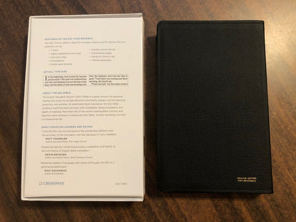 Personalized ESV Thinline Bible - Black Genuine Leather - Custom Imprinted with name, ISBN 9781581345032