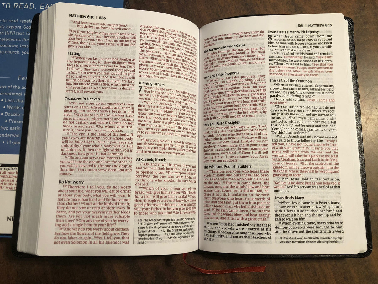 Personalized NIV Large Print Thinline Bible Black Bonded Leather