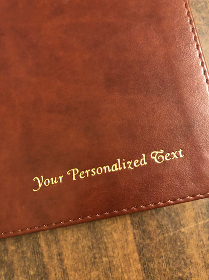 Personalized ESV Study Bible - Walnut Brown Trutone, Celtic Imprint Design ** Custom Imprinted with embossed Name, English Standard Version