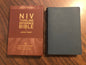 Personalized NIV Large Print Thinline Reference Bible - Blue Genuine Buffalo Leather Custom Imprinted, Raised Spine Hubs, ISBN 9780310455981