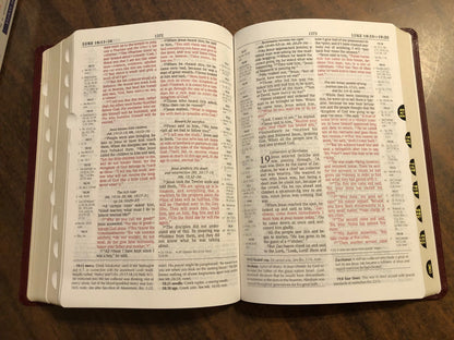 Personalized NIV 1984 Scofield Study Bible III Thumb Indexed - Burgundy Bonded Leather, Custom Imprinted, Name on bible, Out of Print