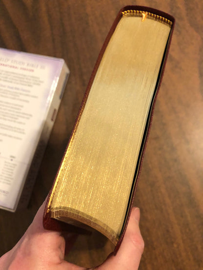 Personalized NIV 1984 Scofield Study Bible III Thumb Indexed - Burgundy Bonded Leather, Custom Imprinted, Name on bible, Out of Print