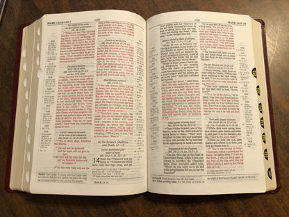 Personalized NIV 1984 Scofield Study Bible III Thumb Indexed - Burgundy Bonded Leather, Custom Imprinted, Name on bible, Out of Print