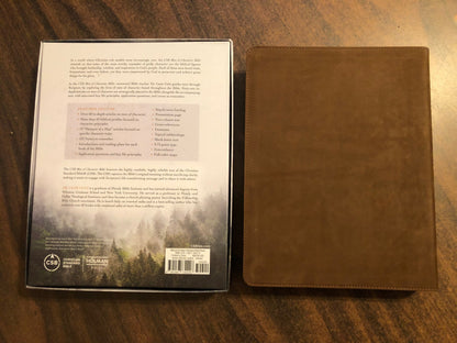 Personalized CSB Men of Character Bible Thumb Indexed, Brown Genuine Leather, Custom Imprinted, ISBN 9781087730226