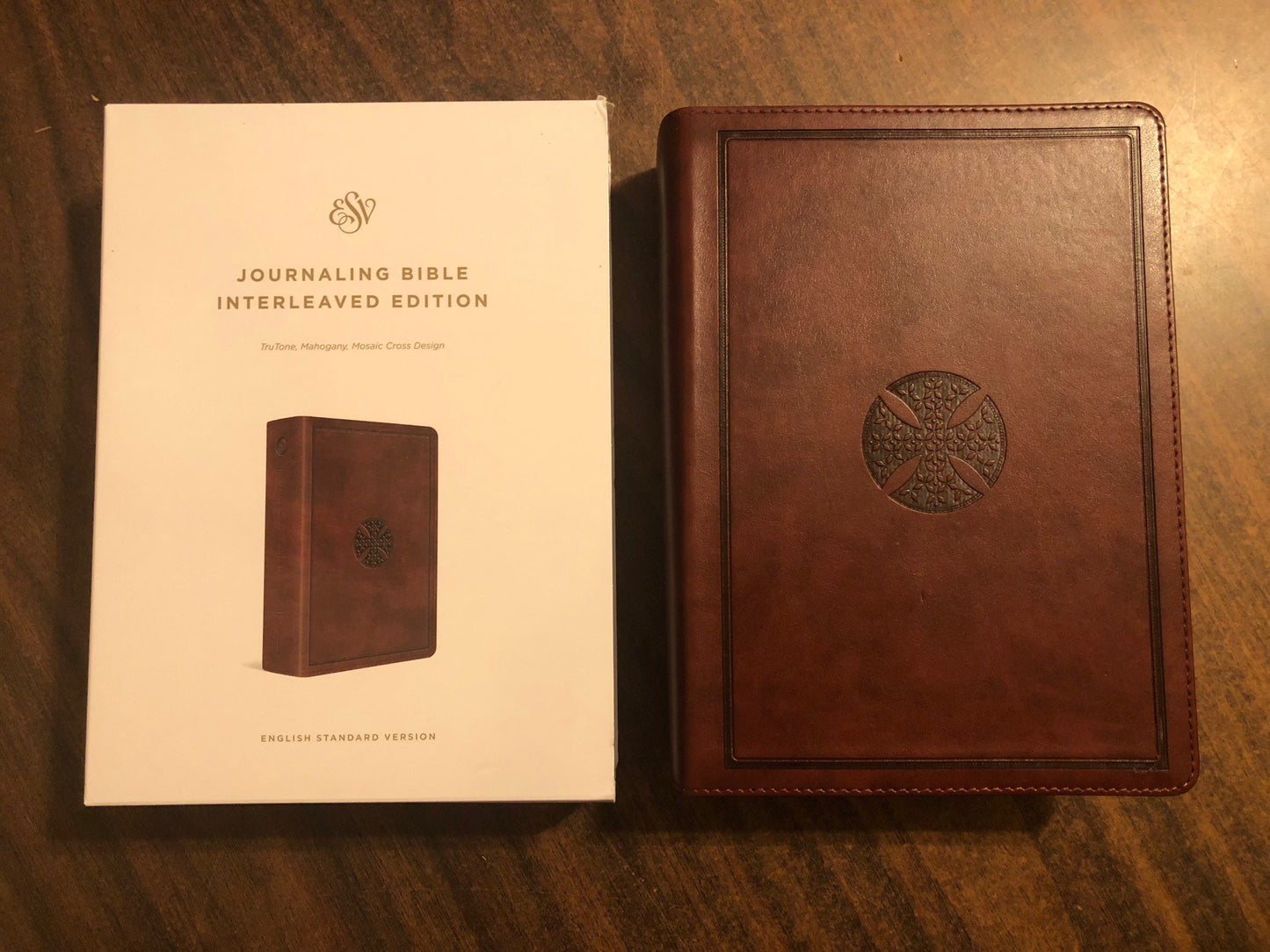 Personalized ESV Journaling Bible InterLeaved Edition - Mahogany Brown TruTone with Cross, Custom Imprinted ISBN 9781433579738