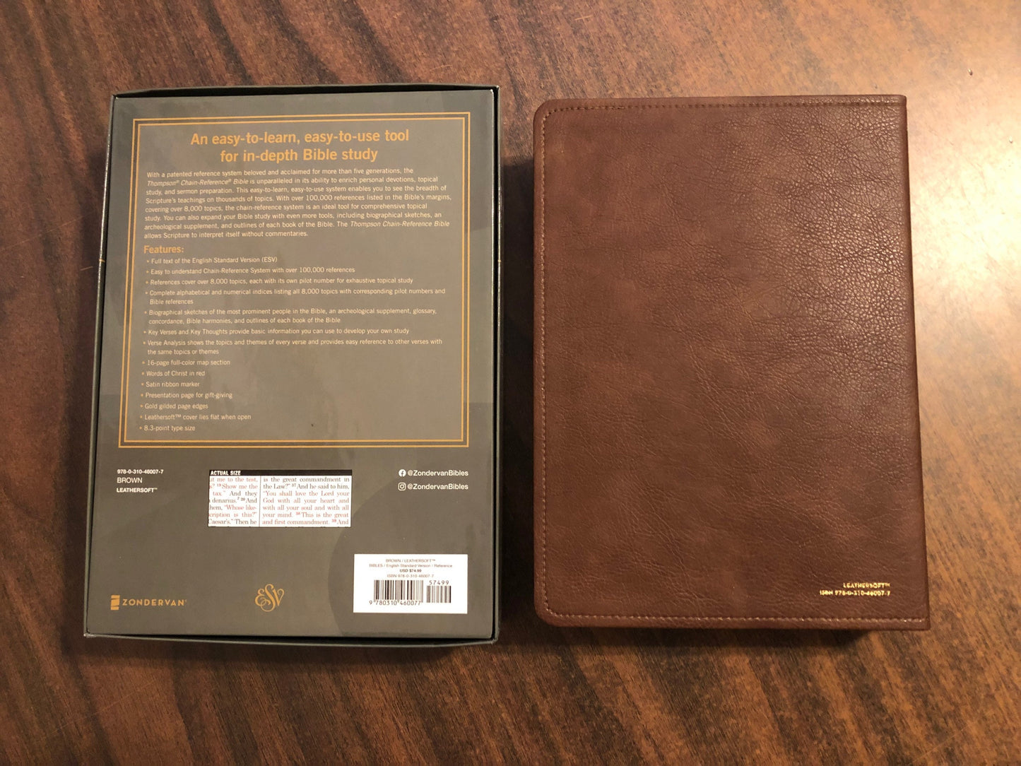 Personalized ESV Thompson Chain Reference Study Bible - Brown LeatherSoft