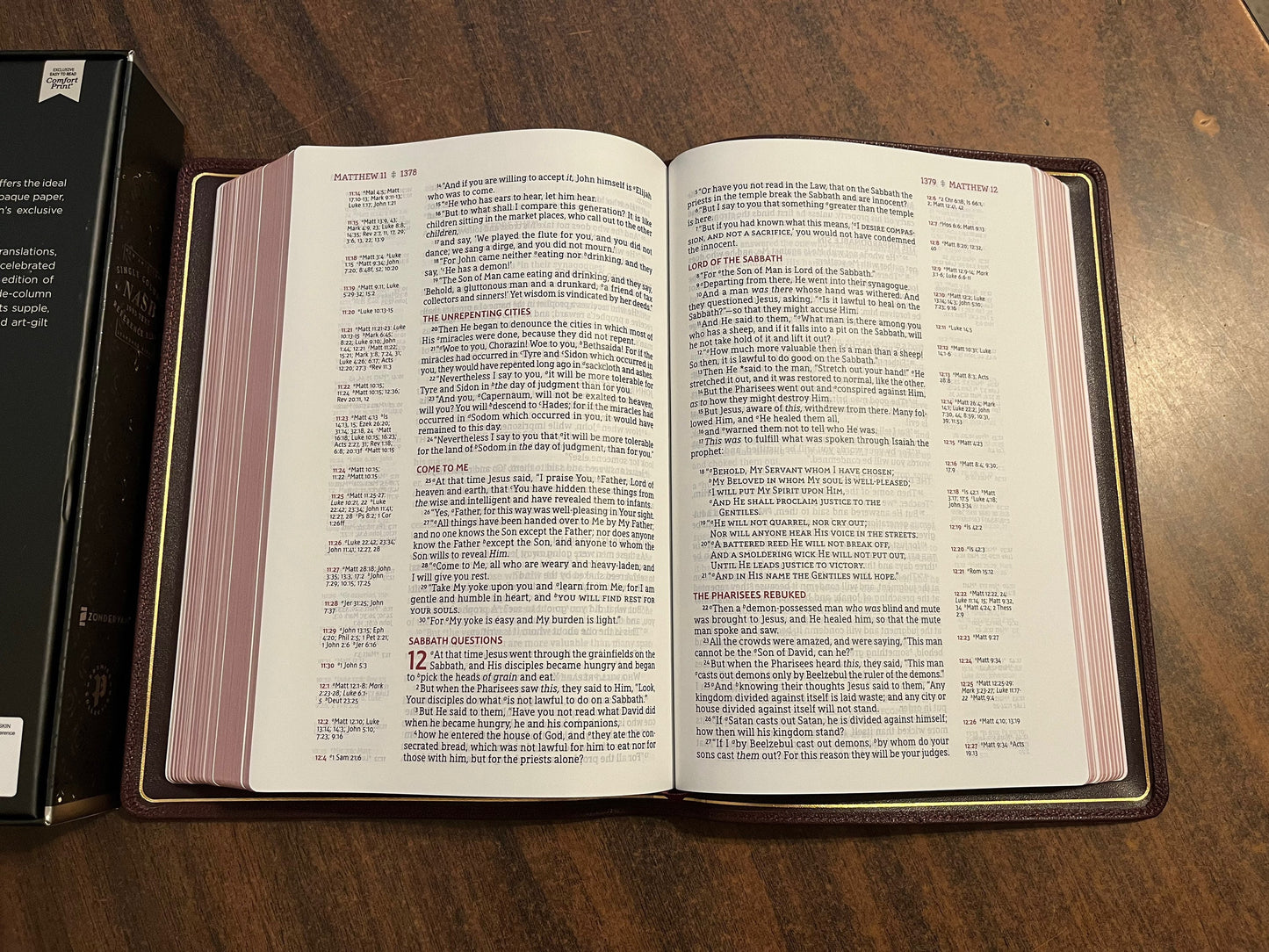 Personalized NASB Single Column Reference Bible - Burgundy Goatskin Genuine Leather, Premier Collection, 1995 NASB Text