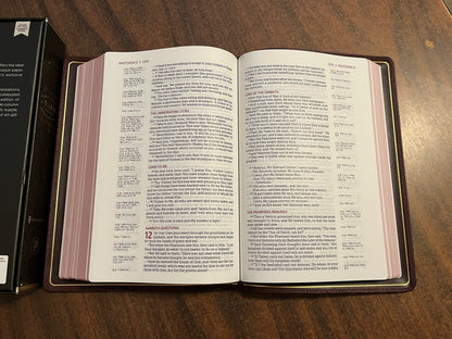 Personalized NASB Single Column Reference Bible - Burgundy Goatskin Genuine Leather, Premier Collection, 1995 NASB Text