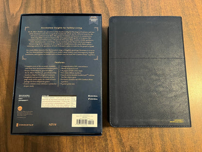 Personalized NIV Grace & Truth Study Bible - Navy LeatherSoft Cover - Custom Imprinted with a name engraved, name on bible