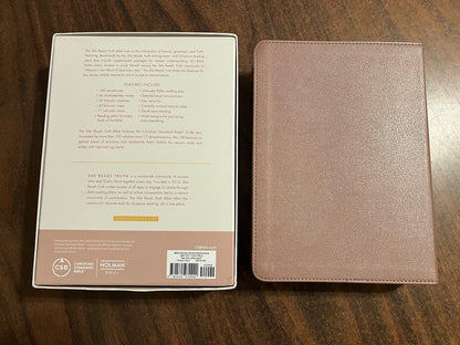 Personalized CSB She Reads Truth Devotional Bible - Rose Gold LeatherTouch Cover Custom Imprinted with a name