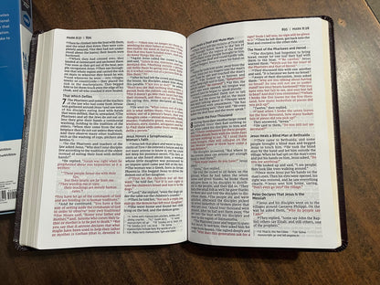 Personalized NIV Large Print Thinline Bible - Burgundy Bonded Leather ** Custom Imprinted - 11 pt font