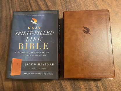 Personalized NKJV Spirit Filled Life Study Bible - Brown LeatherSoft  Custom Imprinted