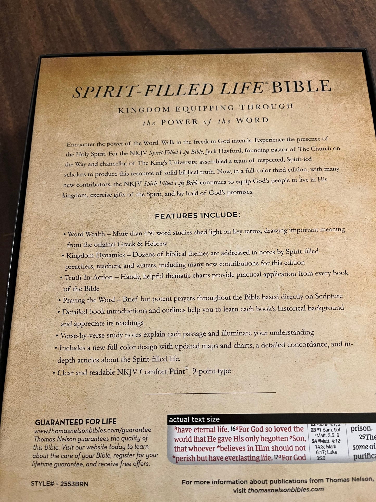 Personalized NKJV Spirit Filled Life Study Bible - Brown LeatherSoft  Custom Imprinted