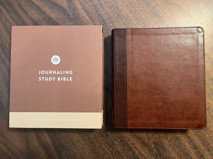 Personalizable ESV Journaling Study Bible - Chestnut Brown Trutone, Custom Imprinted with a name,