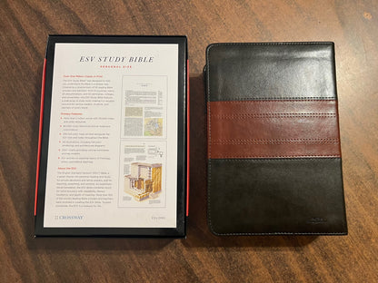 Personalized ESV Study Bible Personal Size - Forest / Tan Trutone  Custom Imprinted with name on cover, ISBN 9781433588556