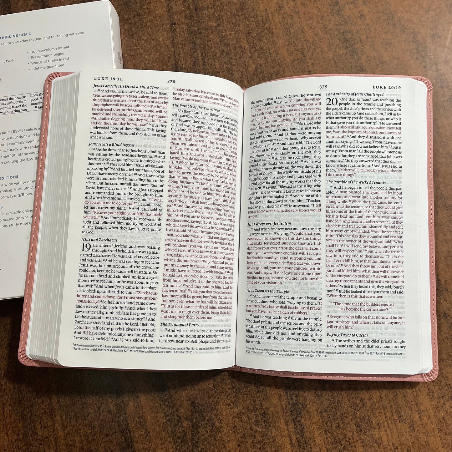 Personalizable ESV Thinline Bible - Blush Rose TruTone (Light Pink), Custom Imprinted with name, ISBN 9781433593130