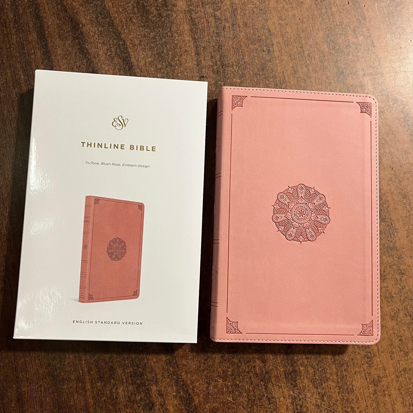 Personalizable ESV Thinline Bible - Blush Rose TruTone (Light Pink), Custom Imprinted with name, ISBN 9781433593130