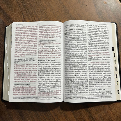 Personalized CSB Super Giant Print Reference Bible Thumb Indexed - Black Genuine Leather, Custom Imprinted with name 9781087782607