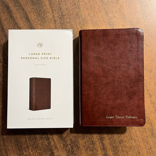 Personalized ESV Large Print Personal Size Bible - Chestnut Brown TruTone  Custom Imprinted, ISBN 9781433541544