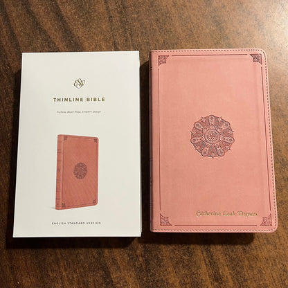 Personalizable ESV Thinline Bible - Blush Rose TruTone (Light Pink), Custom Imprinted with name, ISBN 9781433593130