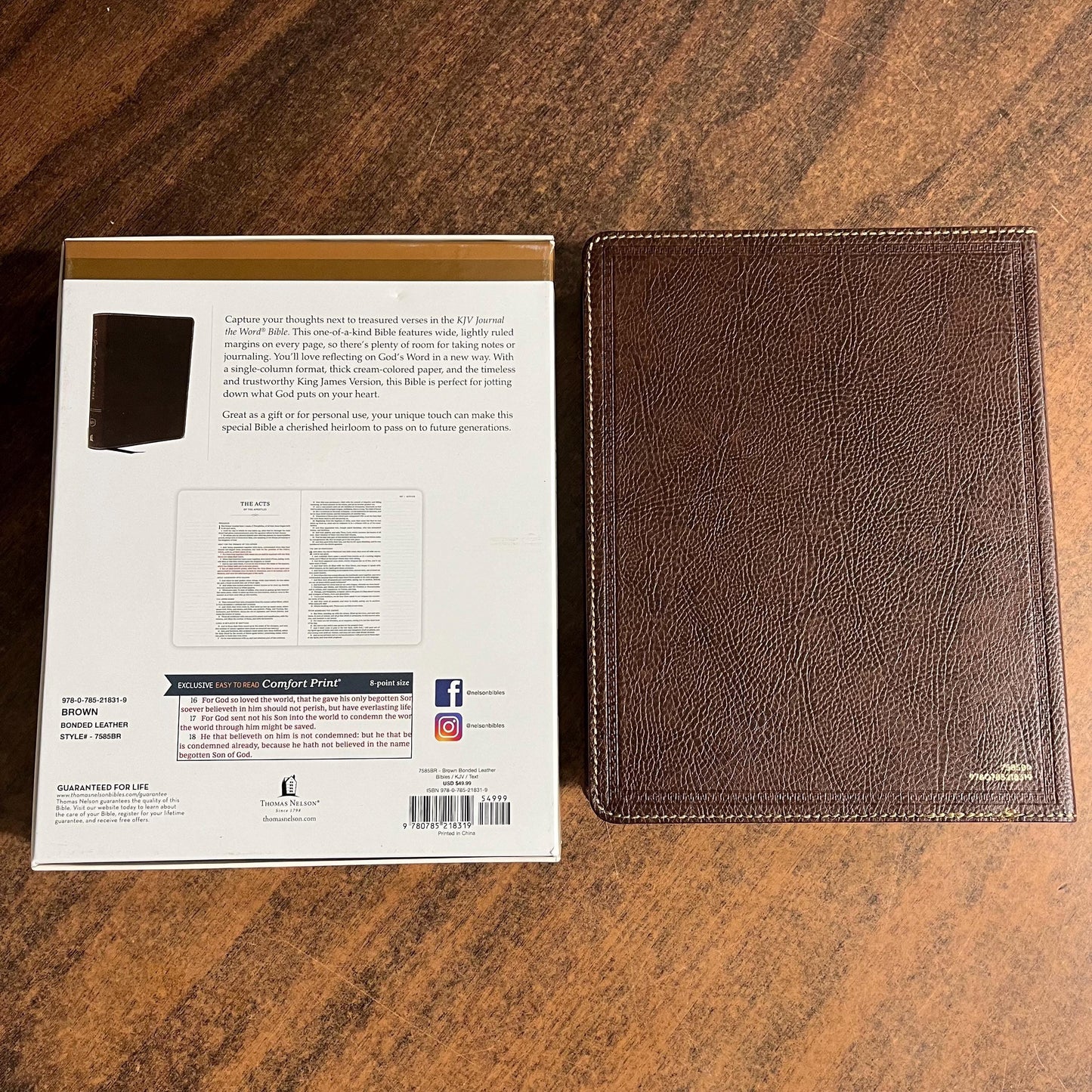 Personalized KJV Journal the Word Bible - Brown Bonded Leather - Custom Imprinted with a name, ISBN 9780785218319