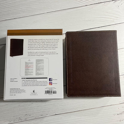 Personalized KJV Large Print Journal the Word Bible - Brown Bonded Leather - Custom Imprinted with a name, ISBN 9780718090852