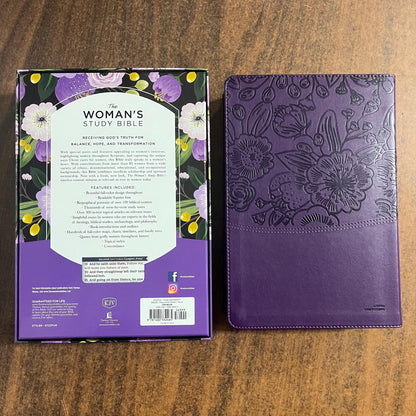 Personalized KJV Woman's Study Bible - Purple LeatherSoft - Custom Imprinted with name engraved, Thomas Nelson Publishers, 978140332465