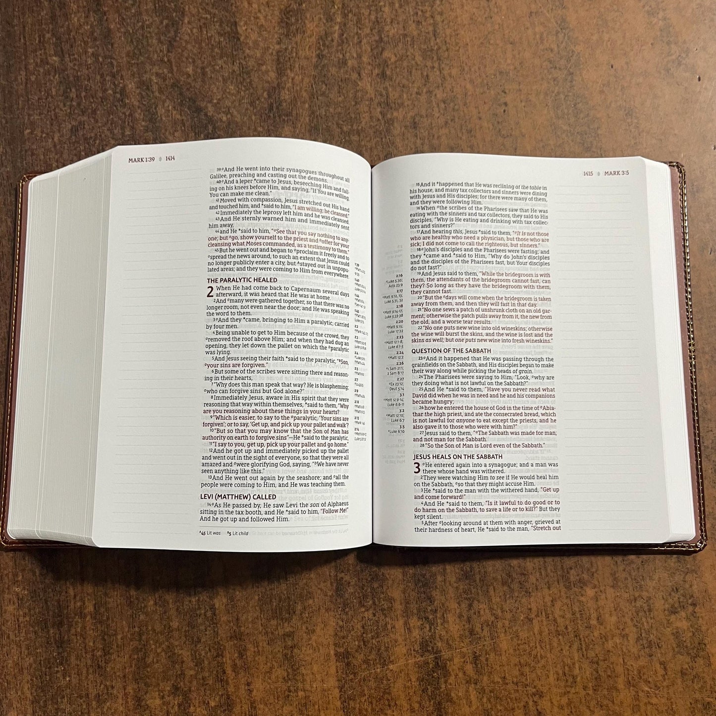 Personalized NASB Journal the Word Reference Bible - Brown LeatherSoft over Board - Custom Imprinted with a name, 9780310451204 NASB 1995