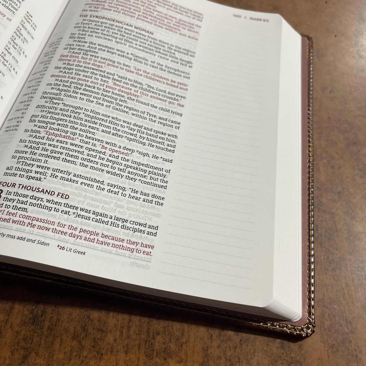 Personalized NASB Journal the Word Reference Bible - Brown LeatherSoft over Board - Custom Imprinted with a name, 9780310451204 NASB 1995