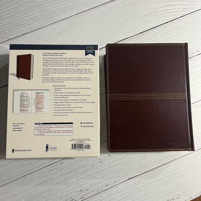 Personalized NASB Journal the Word Reference Bible - Brown LeatherSoft over Board - Custom Imprinted with a name, 9780310451204 NASB 1995