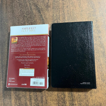 Personalized Amplified Bible Thumb Indexed - Black Bonded Leather, custom imprinted with name, 9780310443933