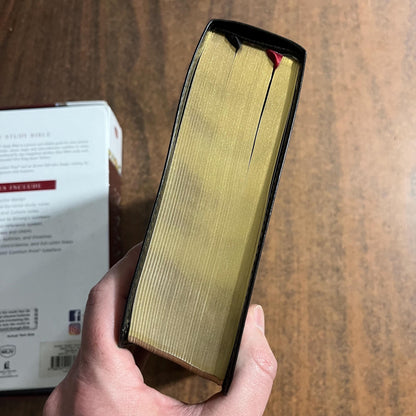 Personalized NKJV Study Bible Thumb Indexed - Black LeatherSoft - Custom Imprinted with name, 9780785220657