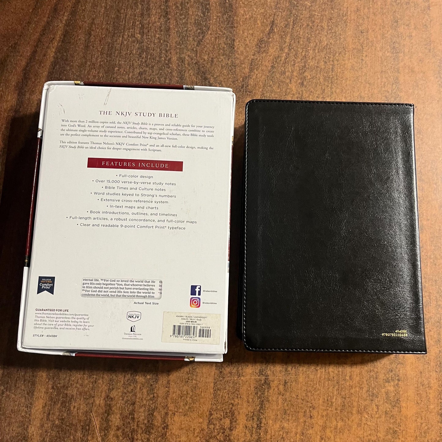 Personalized NKJV Study Bible Thumb Indexed - Black LeatherSoft - Custom Imprinted with name, 9780785220657