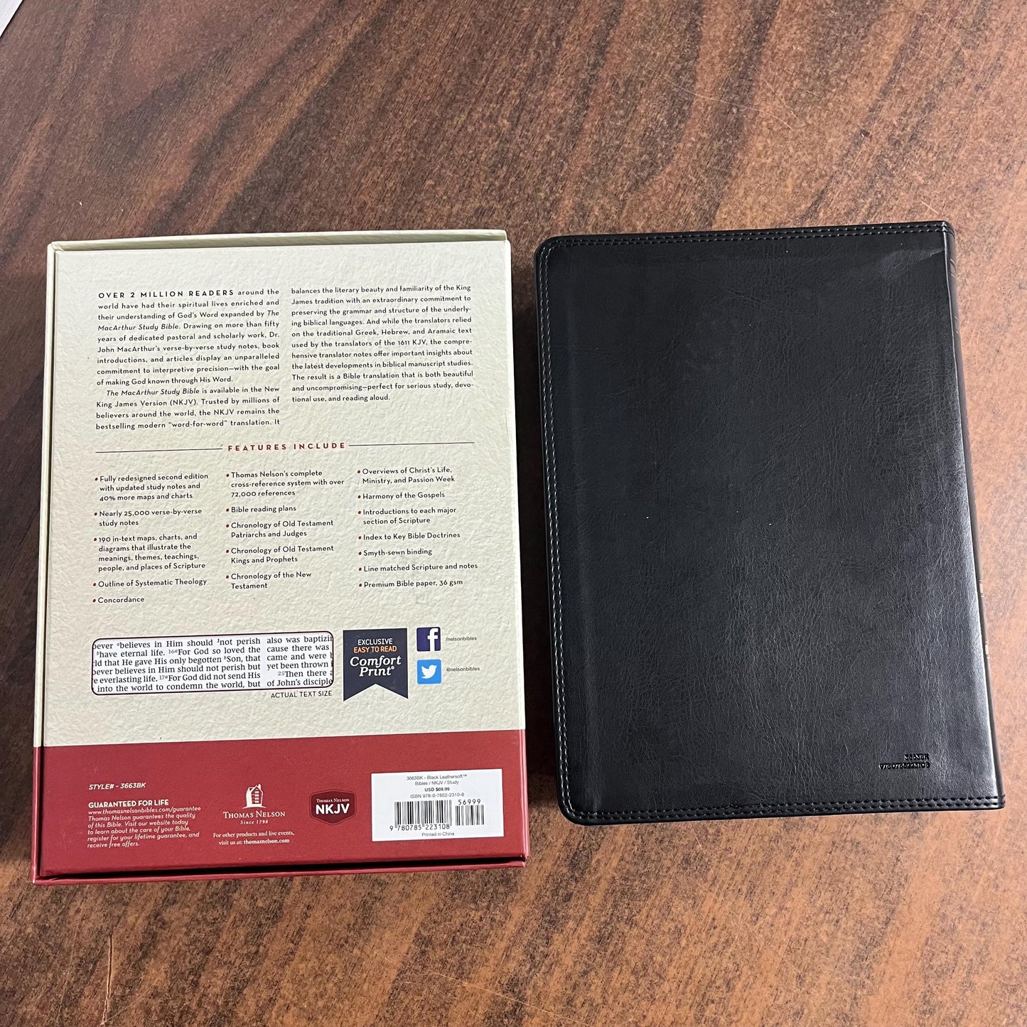 Personalized NKJV MacArthur Study Bible - Black LeatherSoft - Custom Imprinted with name, ISBN 9780785223108