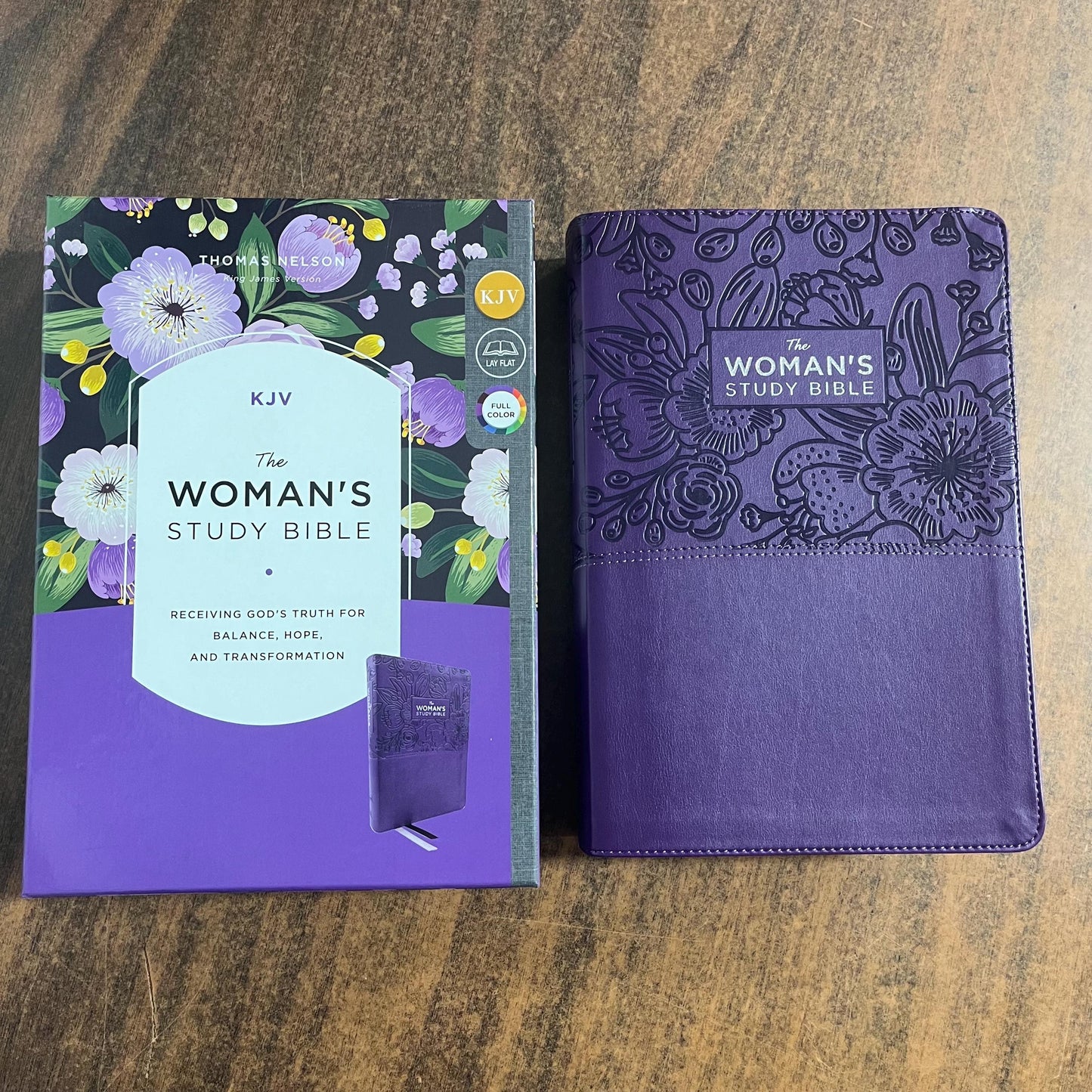 Personalized KJV Woman's Study Bible - Purple LeatherSoft - Custom Imprinted with name engraved, Thomas Nelson Publishers, 978140332465