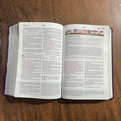 Personalized KJV Woman's Study Bible - Purple LeatherSoft - Custom Imprinted with name engraved, Thomas Nelson Publishers, 978140332465