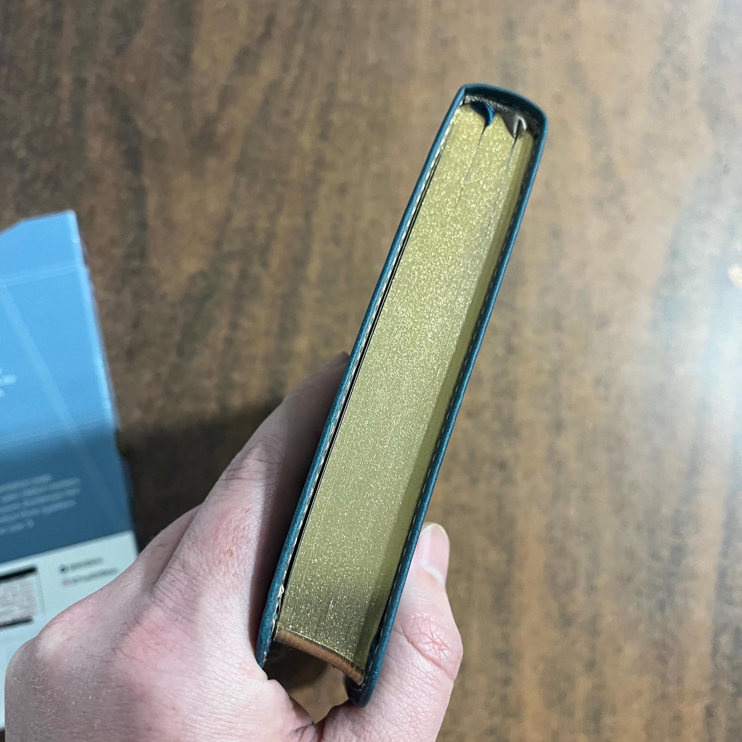 Personalized NIV Thinline Bible Thumb Indexed - Teal LeatherSoft, Custom Imprinted with a name, ISBN 9780310462101