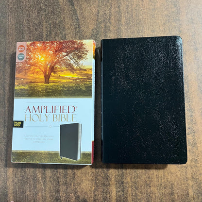 Personalized Amplified Bible Thumb Indexed - Black Bonded Leather, custom imprinted with name, 9780310443933