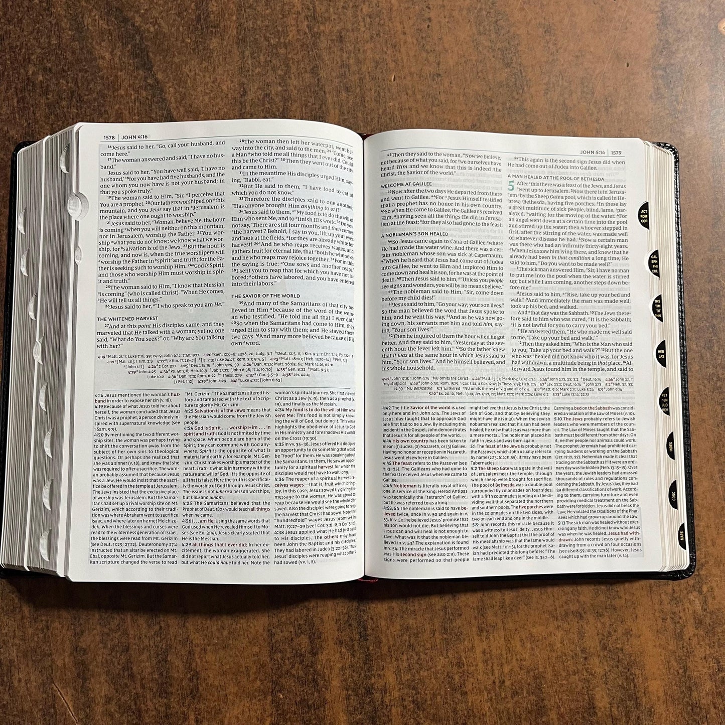 Personalized NKJV Study Bible Thumb Indexed - Black LeatherSoft - Custom Imprinted with name, 9780785220657