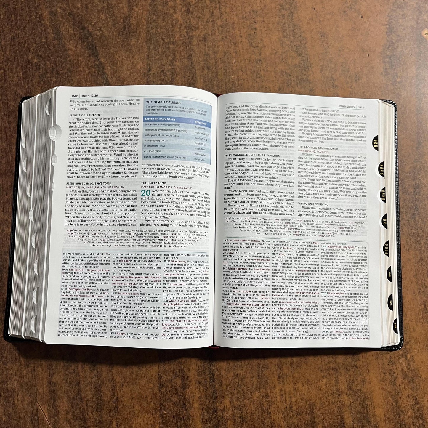 Personalized NKJV Study Bible Thumb Indexed - Black LeatherSoft - Custom Imprinted with name, 9780785220657