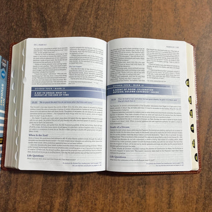 Personalized NIV Student Study Bible Thumb Indexed - Brown LeatherSoft - Custom Imprinted with a name, 9780310461654