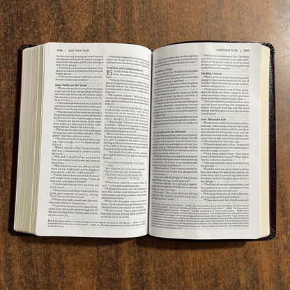 Personalized Amplified Bible - Burgundy Bonded Leather, custom imprinted with name, 9780310443940